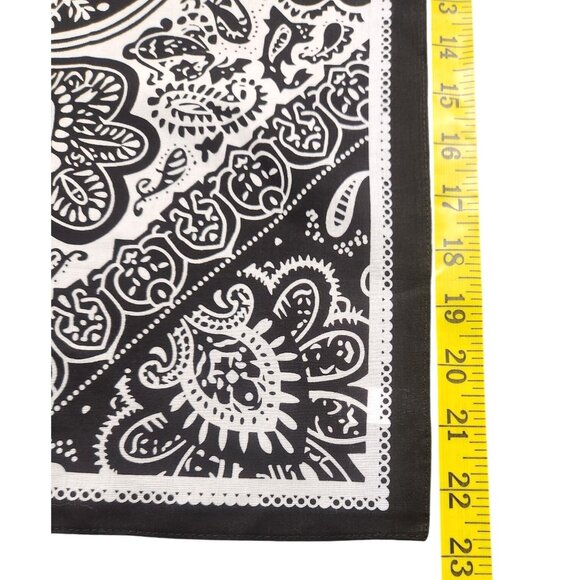 Cotton Bandanas Paisley Print Handkerchiefs 3-Pack Black/Gray/Navy 22" sq Unisex - Picture 3 of 15